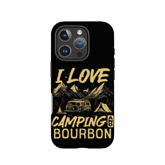 I Love Camping And Bourbon IPhone Cases