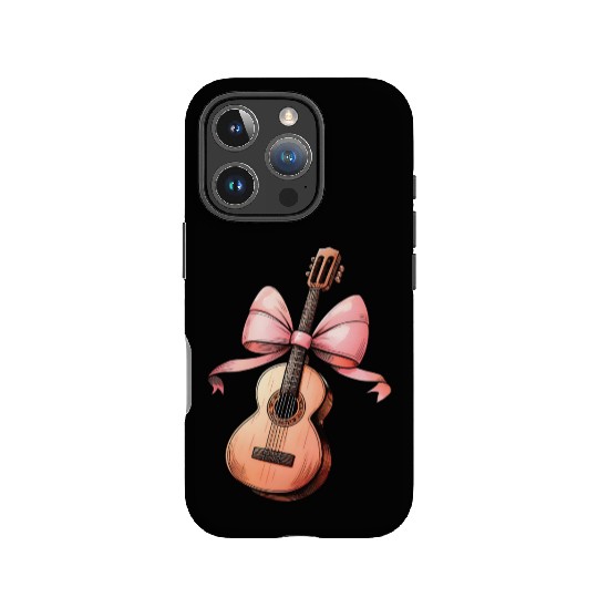 Coquette Bow Guitar Mom Guitarist Mothers Day Pink IPhone Cases