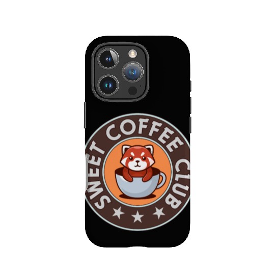 Sweet coffee club, red panda on a coffee cup IPhone Cases