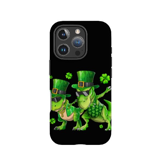 Happy St Patricks Day Dinosaur T-rex Dabbing IPhone Cases