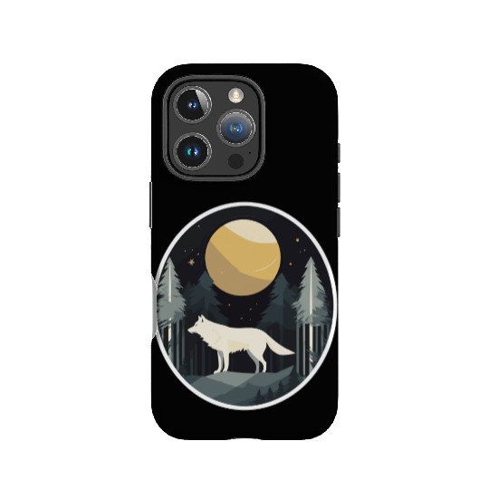 Lone Wolf Under Moonlit Sky IPhone Cases