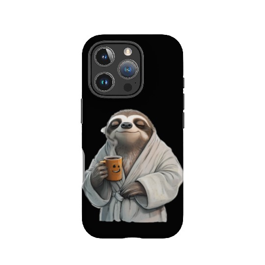 Lazy Sloth - Coffee First IPhone Cases