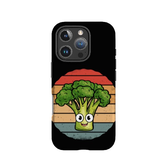 Cute Smiling Broccoli Retro Vintage Sunset IPhone Cases