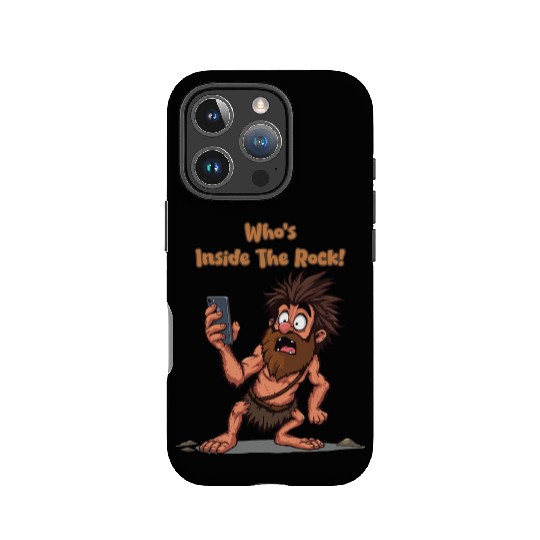 Funny Caveman – Stone Age Meets Modern Technology IPhone Cases
