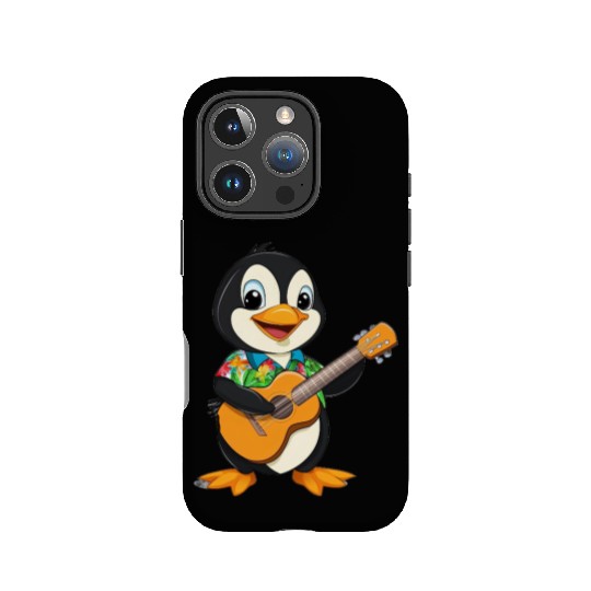 Cool Hawaiian Penguin Playing Guitar IPhone Cases