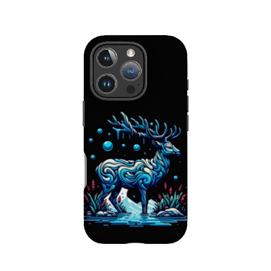 Majestic Blue Deer in Enchanted Forest IPhone Cases