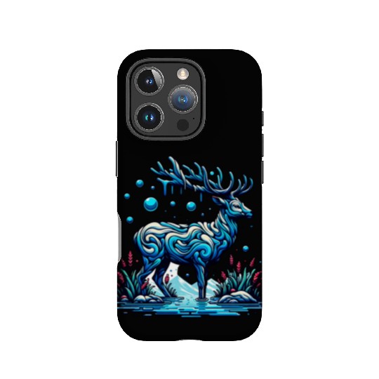 Majestic Blue Deer in Enchanted Forest IPhone Cases