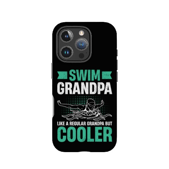 Swim Grandpa - Wave Motion Design IPhone Cases