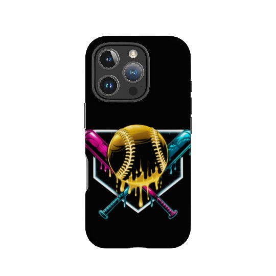 Neon Drip Baseball Design IPhone Cases