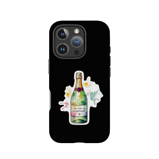 Funny Will Work For Champagne Bubbly Wedding Bride IPhone Cases