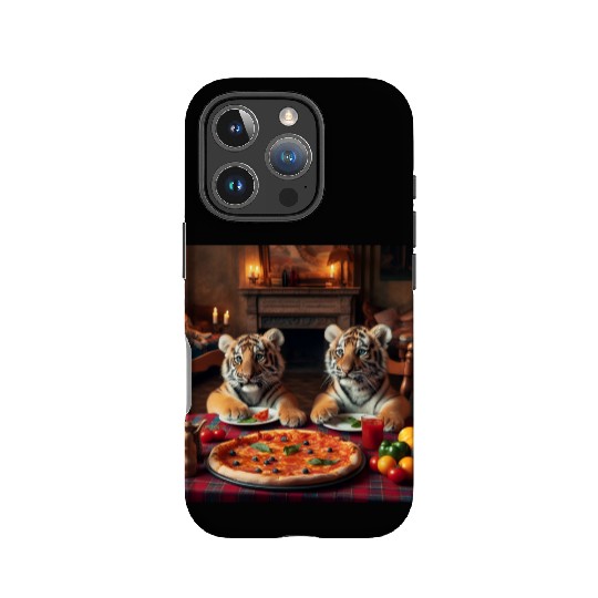 Tiger Cubs eating pizza IPhone Cases