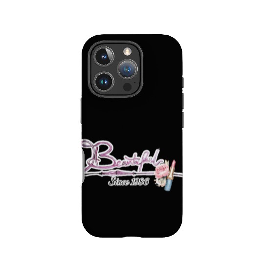 Beautiful since 1986 birthday typography IPhone Cases