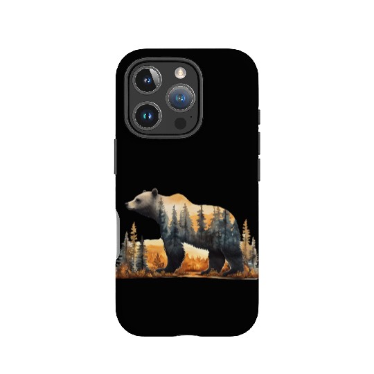 Grizzly Bear Watercolor Illustration IPhone Cases