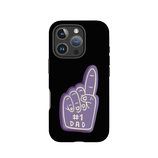 #1 Dad – Purple Foam Finger Badge IPhone Cases