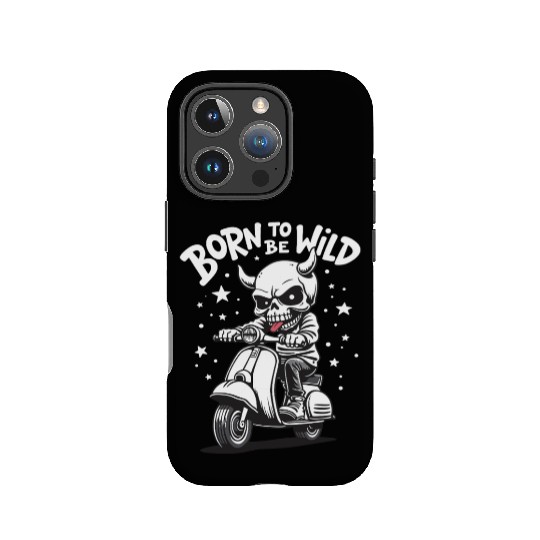 Born to Be Wild - Skull Devil on Scooter IPhone Cases