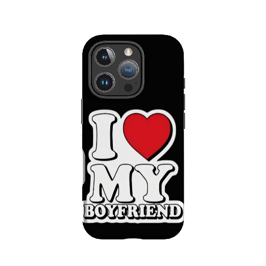 "I Love My Boyfriend" graphic design IPhone Cases