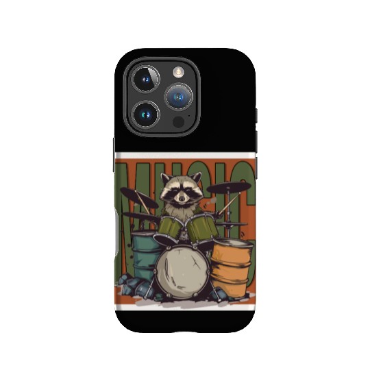 Music Raccoon Drums IPhone Cases
