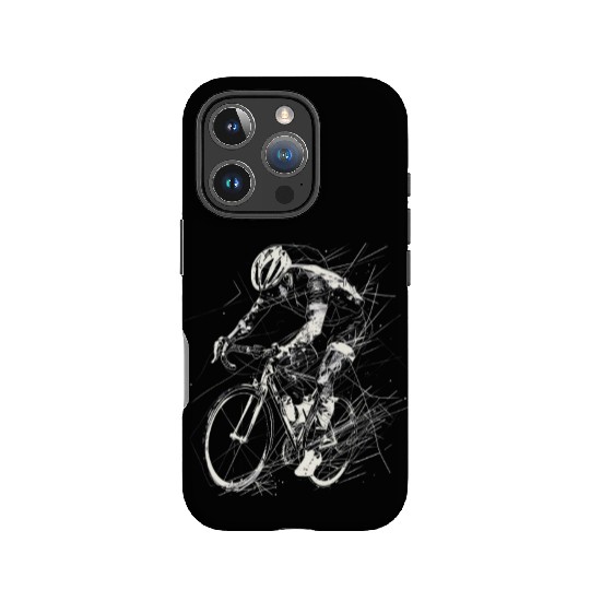 Cycling Guy Drawing IPhone Cases