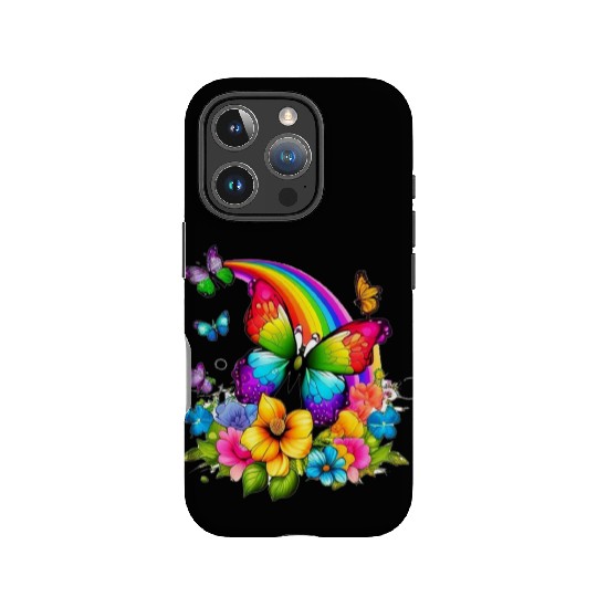 Flower butterfly and rainbow IPhone Cases