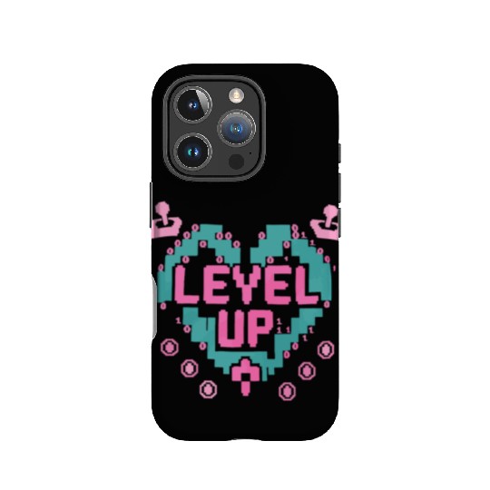 Retro Gamer’s Code Pixel Heart IPhone Cases - Level Up