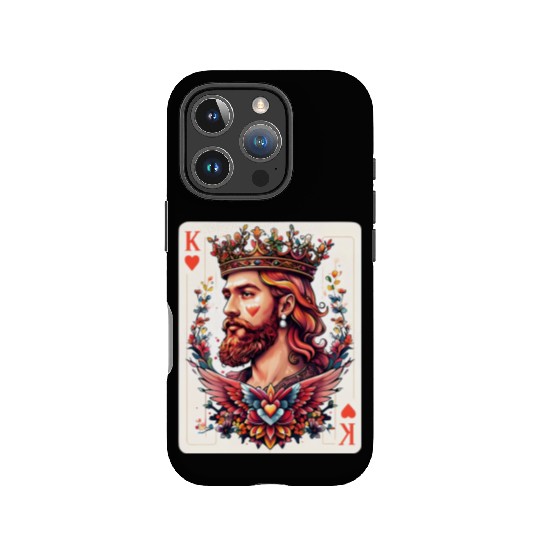King of Hearts Card Illustration IPhone Cases