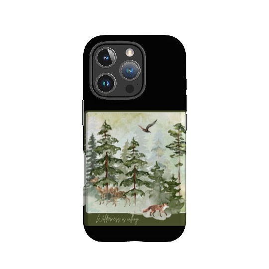 Wilderness is Calling – Watercolor Fox & Forest IPhone Cases