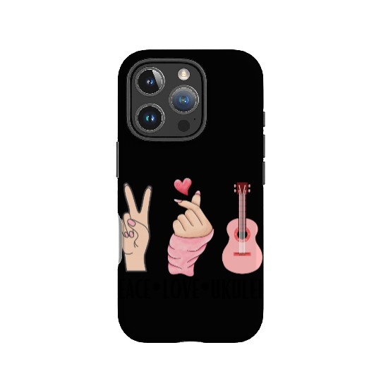 peace love ukulele IPhone Cases