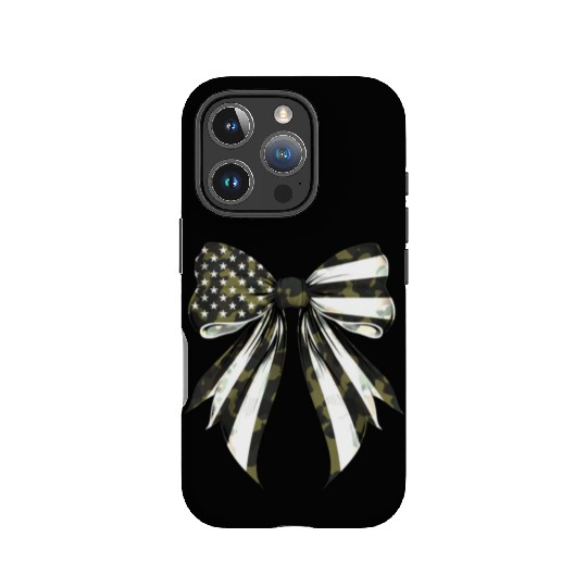 Coquette Bow Camouflage US Flag Pride Patriotic IPhone Cases