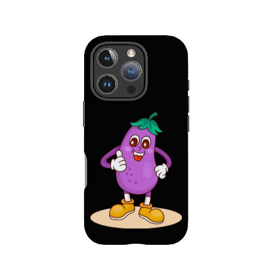 Animated Eggplant Character Design IPhone Cases