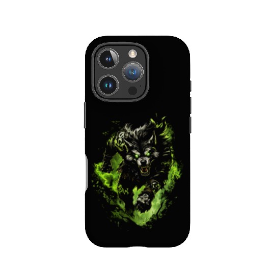 Magic Werewolf With Mystical Green Aura IPhone Cases