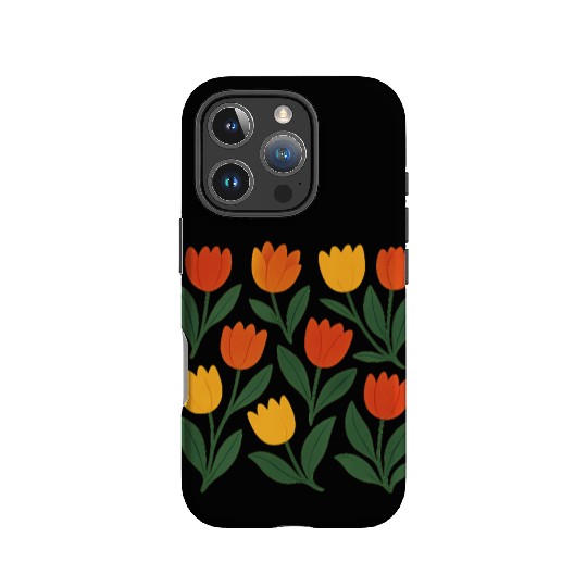 Bright Tulip Garden Pattern IPhone Cases