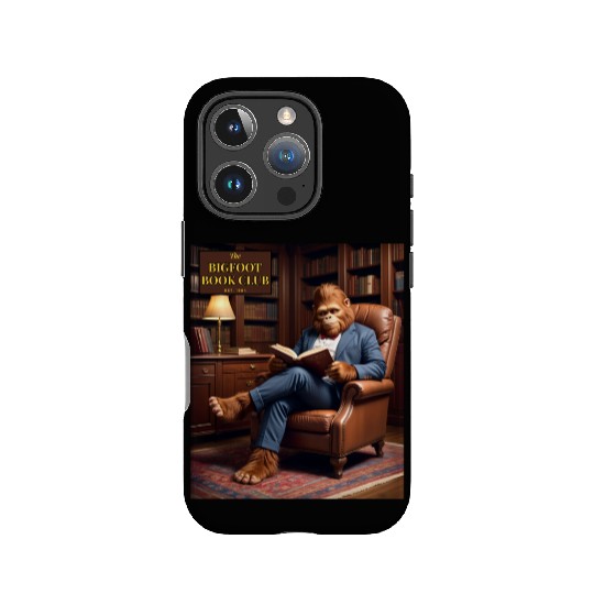 Bigfoot Book Club Sasquatch Reading in the Library IPhone Cases