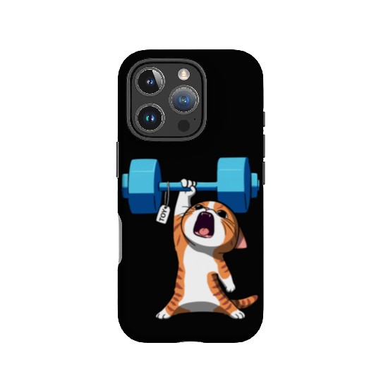 Workout Strength! Tiny Warrior Cat Huge Muscles. IPhone Cases