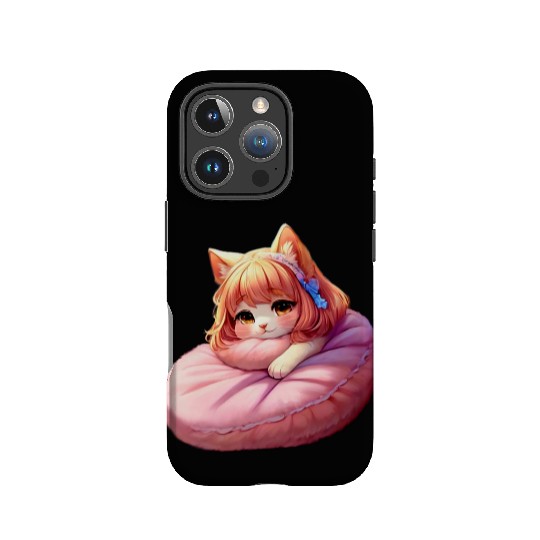 Neko Snoozing Under Sakura IPhone Cases