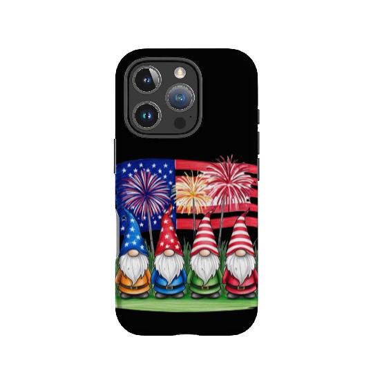 Patriotic Gnomes Fireworks American Flag IPhone Cases