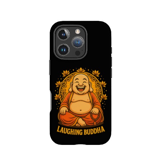 Laughing Buddha Cartoon Illustration | Zen Art IPhone Cases