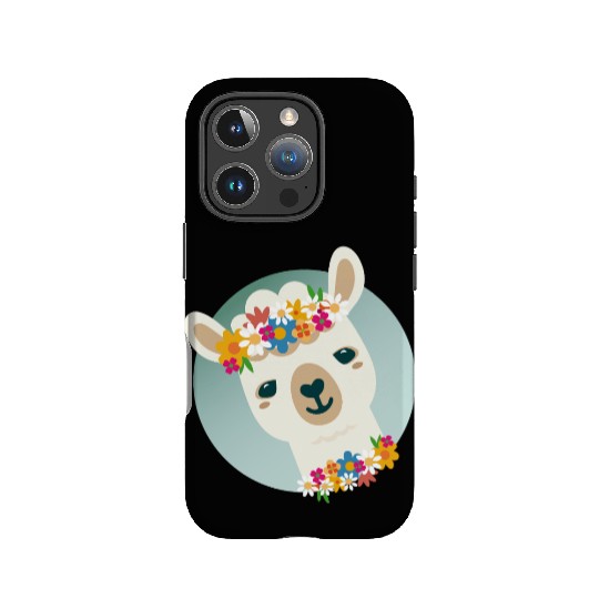 Floral Alpaca with Wreath – Cheerful Summer Motif IPhone Cases