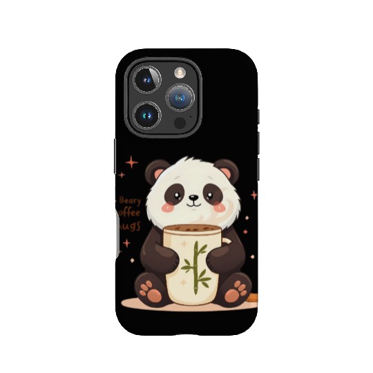 Beary Coffee Hugs! - Cute Panda & Warm Embrace IPhone Cases
