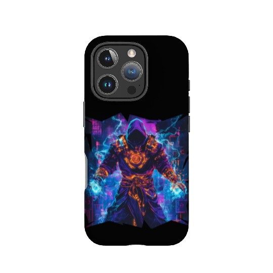 Bright Magician With Energy Aura In Neon Colors IPhone Cases