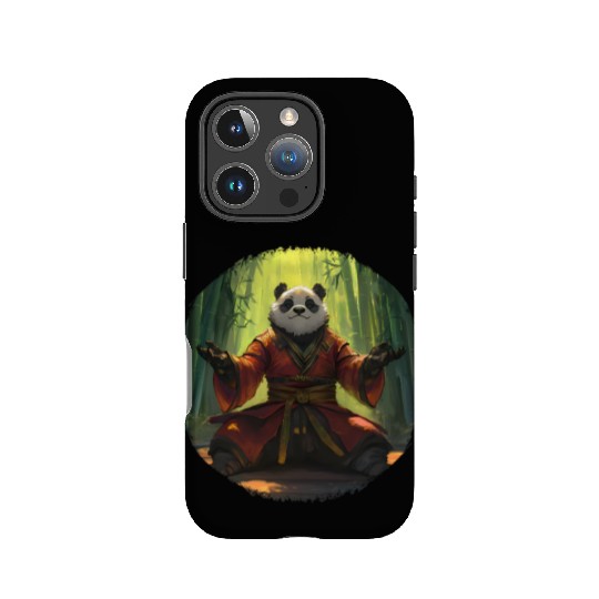 Meditating Panda In Bamboo Forest With Zen Energy IPhone Cases