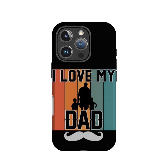 Retro I Love My Dad Silhouette Design IPhone Cases