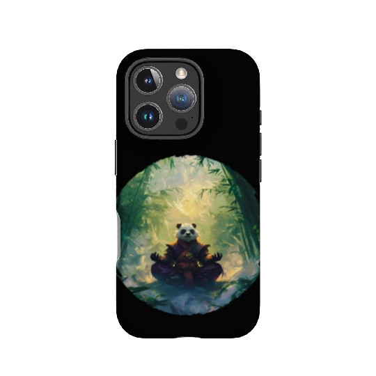 Panda Meditates In A Bright Bamboo Forest IPhone Cases
