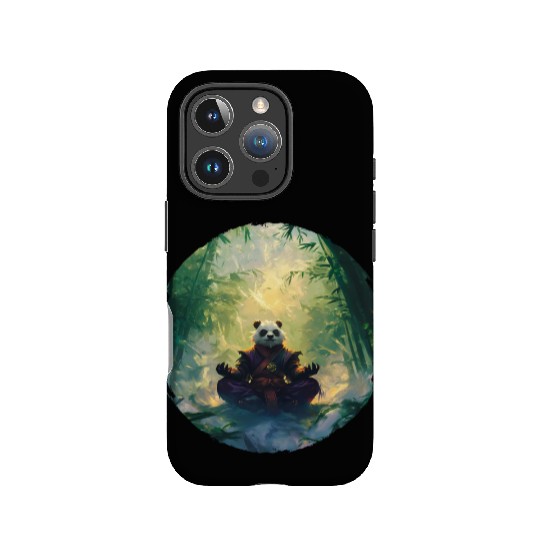 Panda Meditates In A Bright Bamboo Forest IPhone Cases