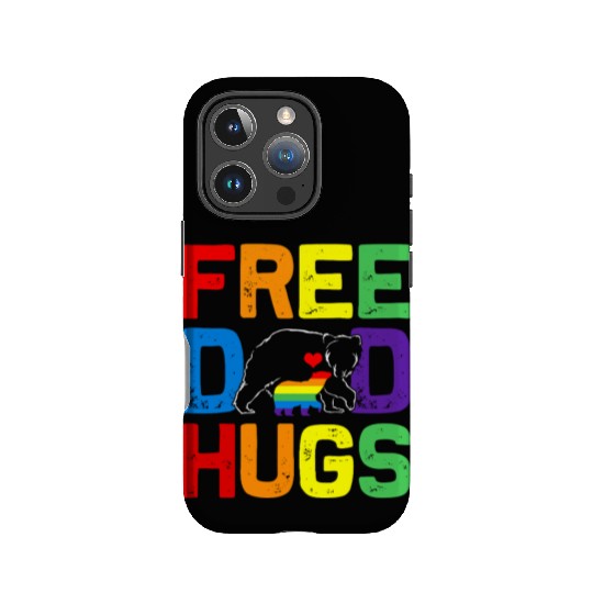 Free Dad Hugs Lgbt Pride Dad Bear Baby Retro IPhone Cases