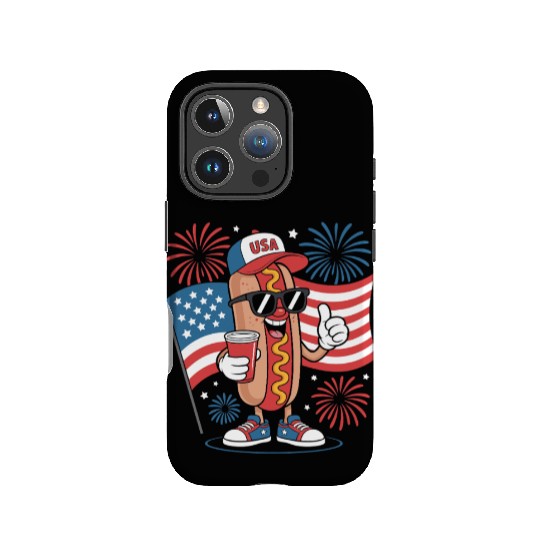 4th Of July Hotdog American Flag Patriotic Firewor IPhone Cases