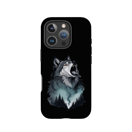 Howling Wolf Under the Northern Sky IPhone Cases