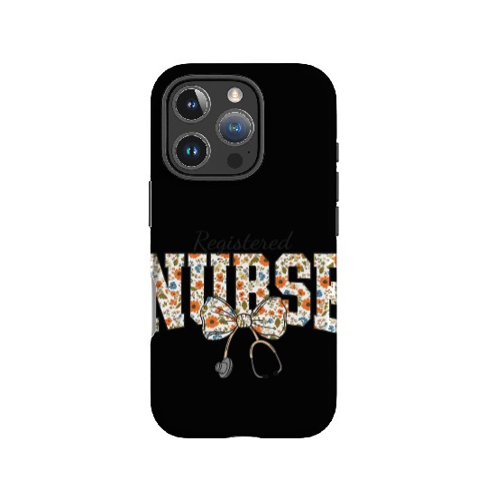 Registered Nurse Coquette Bow Floral IPhone Cases