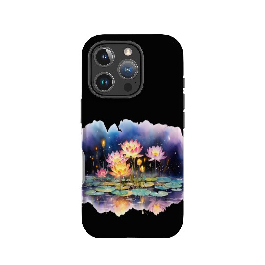 Retro Zen Lotus Firefly Night IPhone Cases