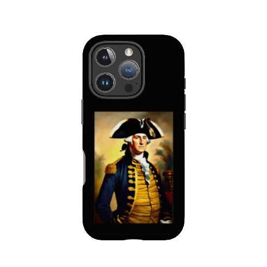 George Washington in revolutionary bttlefield a IPhone Cases