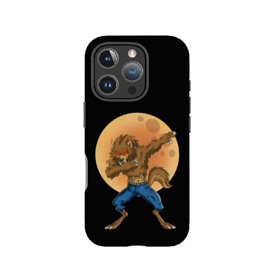 Dabbing Werewolf Retro Moon Halloween Monster IPhone Cases